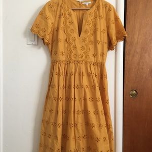 Mustard eyelet Madewell dress